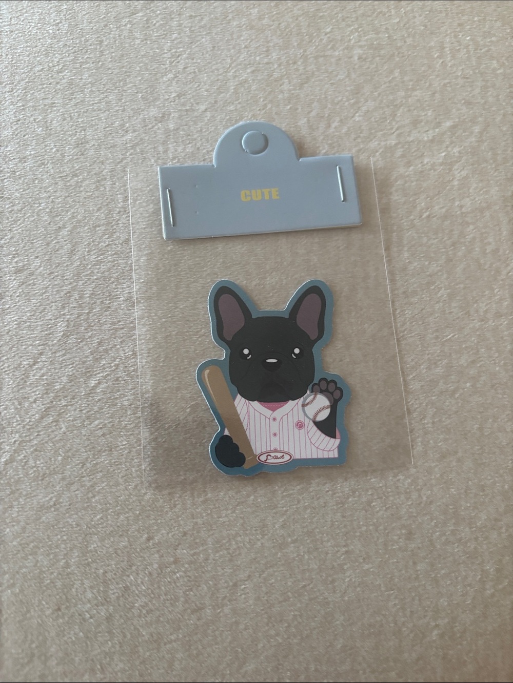 Original Black French Bulldog Baseball Dog Sticker